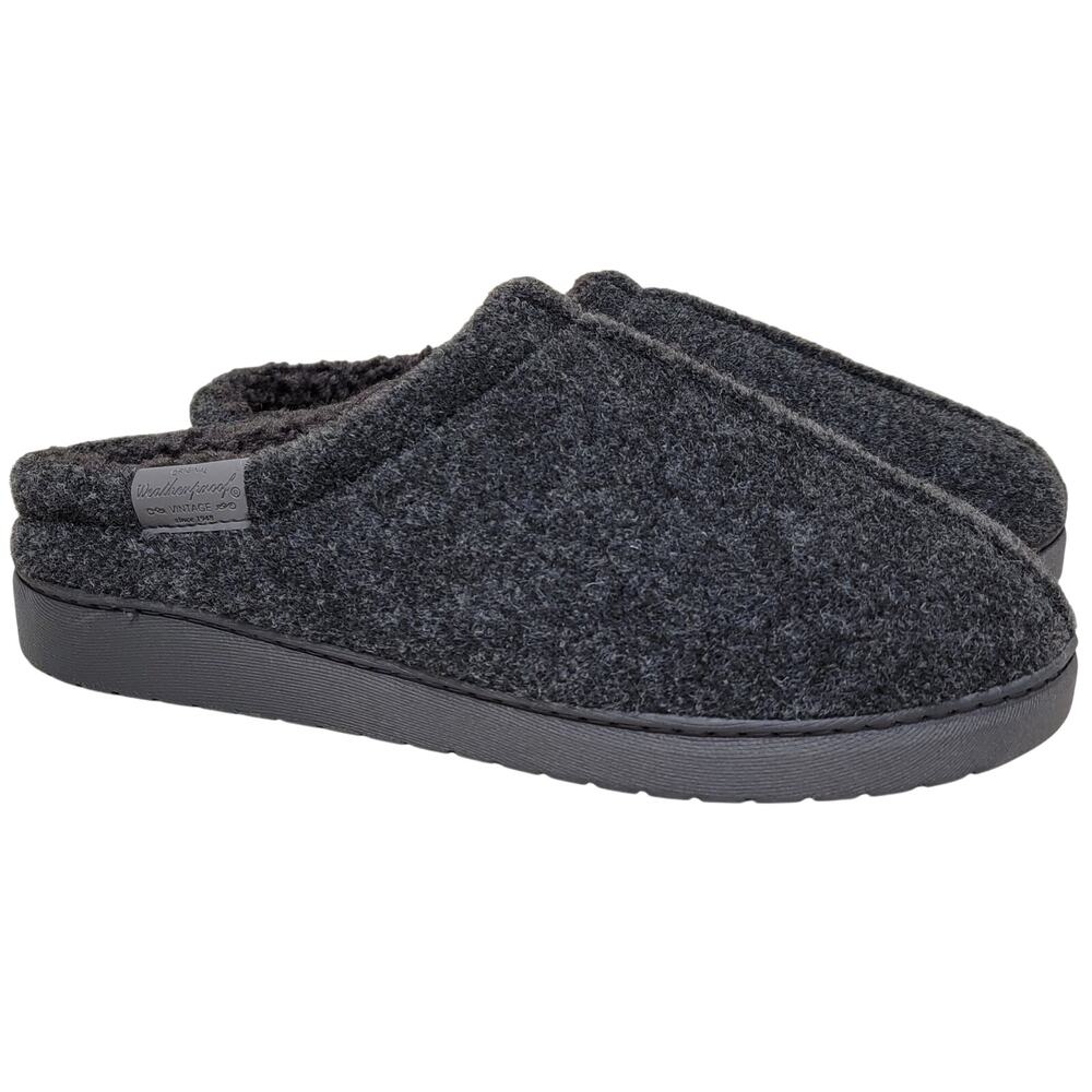 Weatherproof Vintage Men Slip On Clog Slippers Size US 11-12 Grey Felt